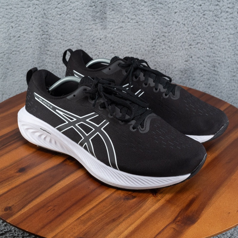 ASICS GEL-Excite 10 Black White Running Shoes 1011B599 Mens Size 12 4E